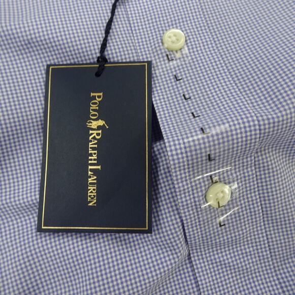Polo‎ Ralph Lauren Button Up Shirt Mens 16 40 41 Blue White Regent Fit Dress D - Picture 7 of 13